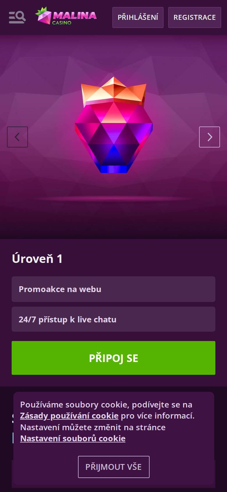 Malina — akční stránka